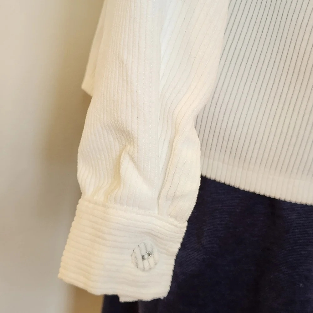 || PRINCESS POLLY || white shacket, boxy, corduroy, white, hip length, size 0 - Picture 5 of 6